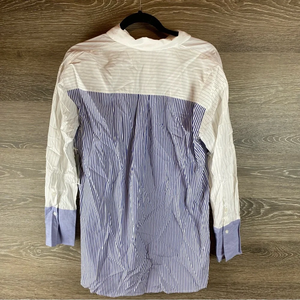 Nordstrom Signature cotton Colorblock button up NWT - Picture 6 of 9